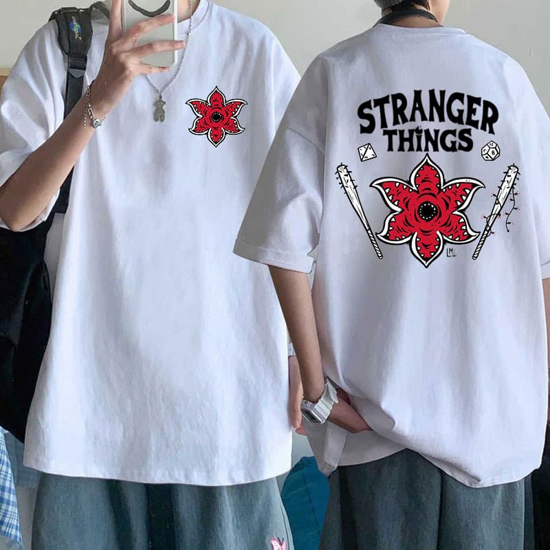 Export American TV Series Stranger Things Print T-Shirt Summer Men Women Fashion Casual Short Sleeve Round Neck Soft Tee