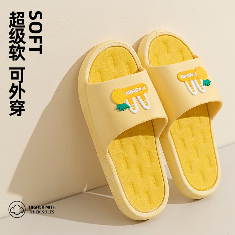 New Pineapple Slippers for Women Summer Home Anti-Slip Cute Cloud-Like Sandals Indoor Outdoor Slippers Wholesale