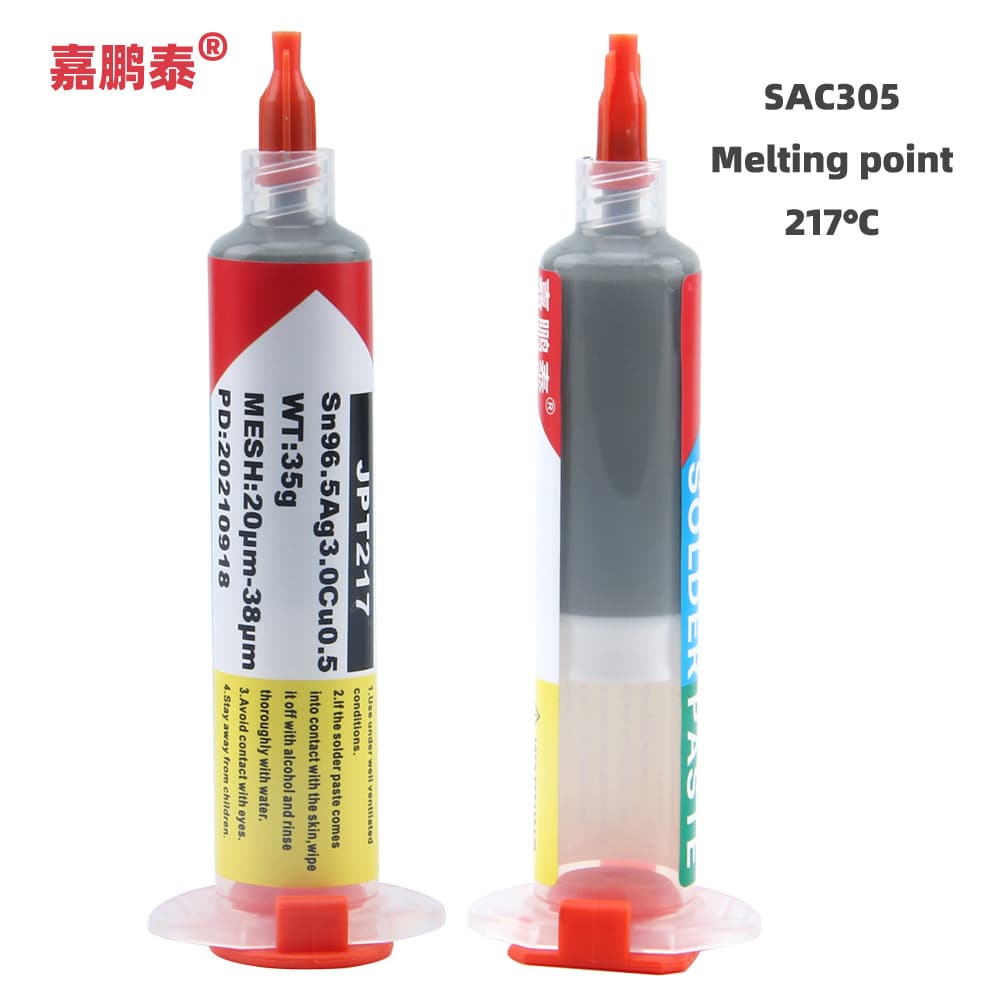 SAC305 needle tube solder paste, melting point 217℃, high temperature lead-free solder paste suitable for SMD soldering, contains 3% silver