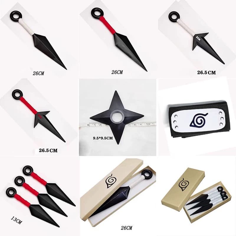 Naruto Plastic Weapon Kunai Fourth Hokage Flying Thunder God Anime Kakashi Headband Shuriken Large Kunai