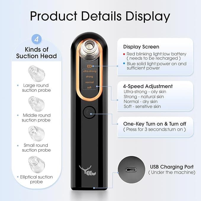 Amazon Bestseller Blackhead Remover Vacuum Blackhead Suction Pore Extractor Blackhead Removal Tool