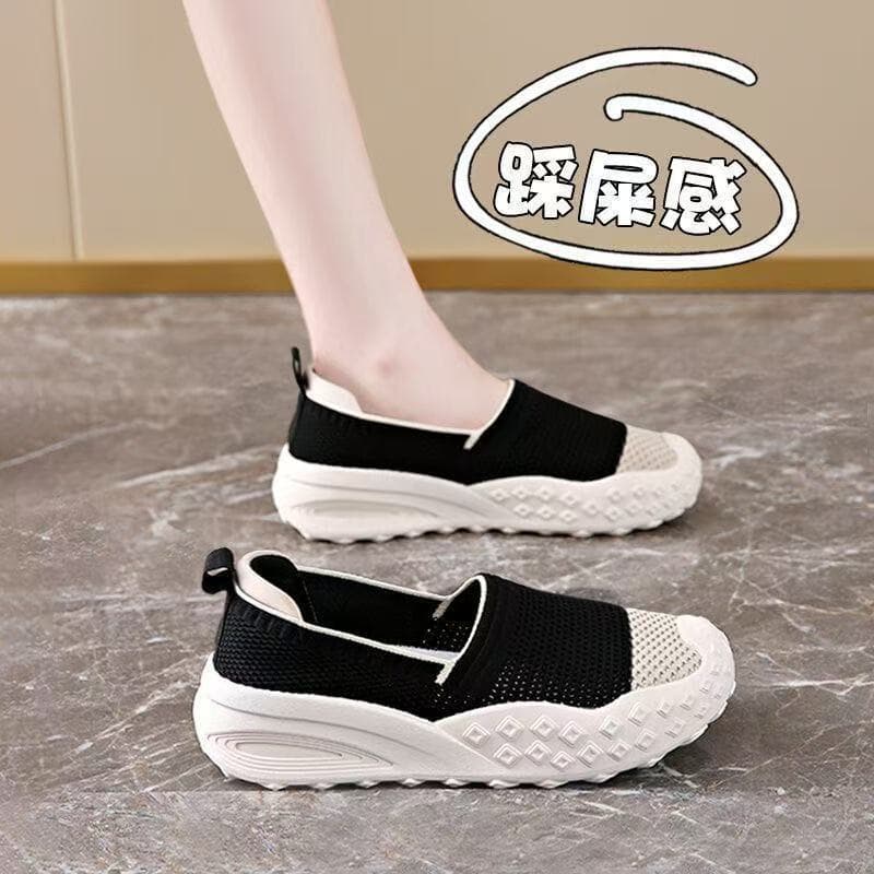 Cloud-like Old Beijing Cloth Shoes for Women Summer Breathable Mesh Fisherman Shoes Soft Sole Casual Mom Shoes Lazy Shoes Pregnant Women