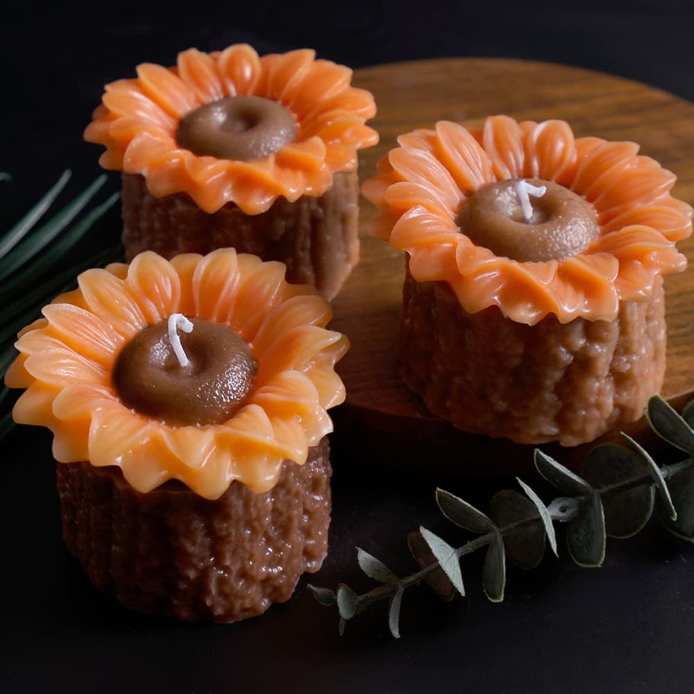 Sunflower sunflower candle cup silicone mold sunflower storage box tree stump daisy flower plaster cup mold
