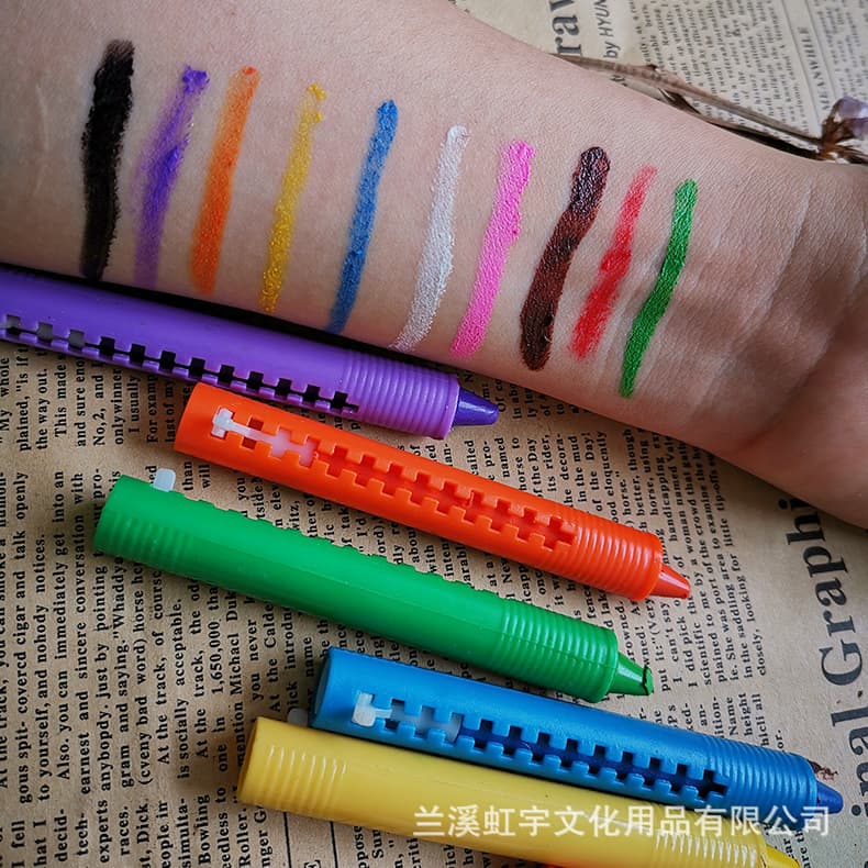 Washable 10-Color Body Arm Face Paint Water-Soluble Crayons for Children