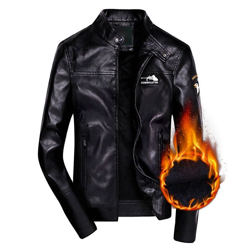 Cross-border Leather Jacket for Men Youth Casual Slim Fit Spring Motorcycle Biker Jacket Plus Size Fashion Top