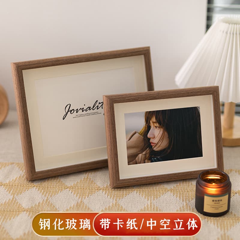 Wooden Hollow Out 3D Wall-Mounted Picture Frame Dry Flower Display Stand Wholesale A4 A3 Size with Cardboard Art Frame