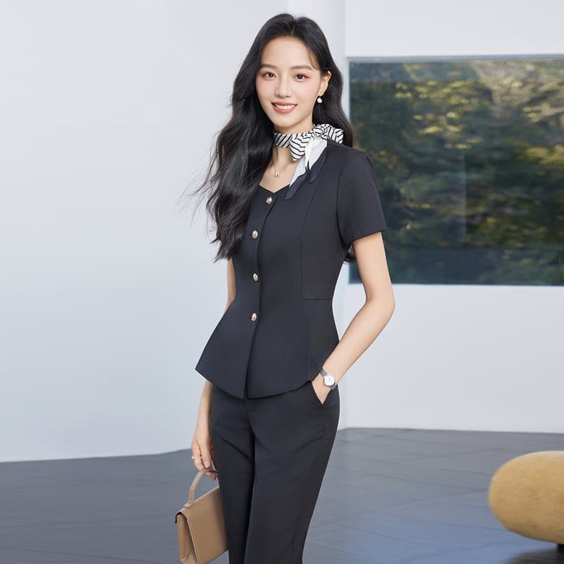 Women's summer suit, jewelry store receptionist uniform, medical aesthetics and plastic surgery clinic/beauty salon work uniform