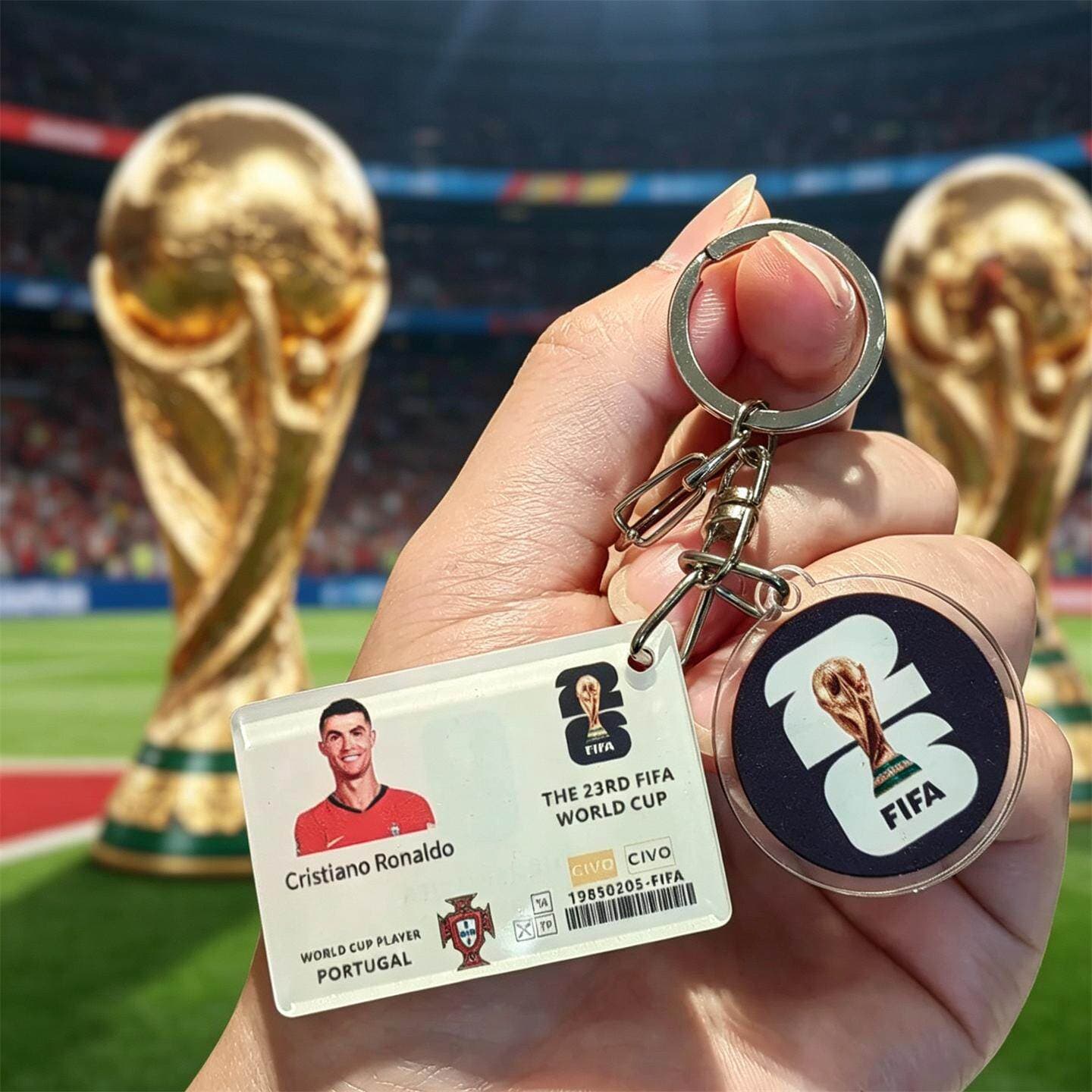 26 World Cup Keychains Ronaldo Messi Neymar Mbappe Football Merchandise Acrylic Pendants Wholesale for Fans