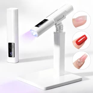 Screen Display Handheld Nail Lamp, Small Portable Nail Lamp Rechargeable Quick-Dry Mini UV/LED Light for Nail Tips Curing