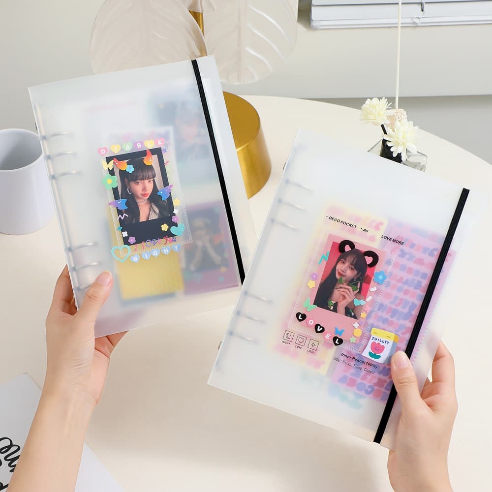 INS Korean A5 Matte Binder 3-inch Instant Photo Album for Students Fan Card Collection