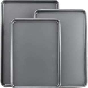 Daily Non-Stick Baking Pan Set, Baking Cake Pan, Small and Large Flat Pan, Carbon Steel Structure, Cookie Baking Pan Set