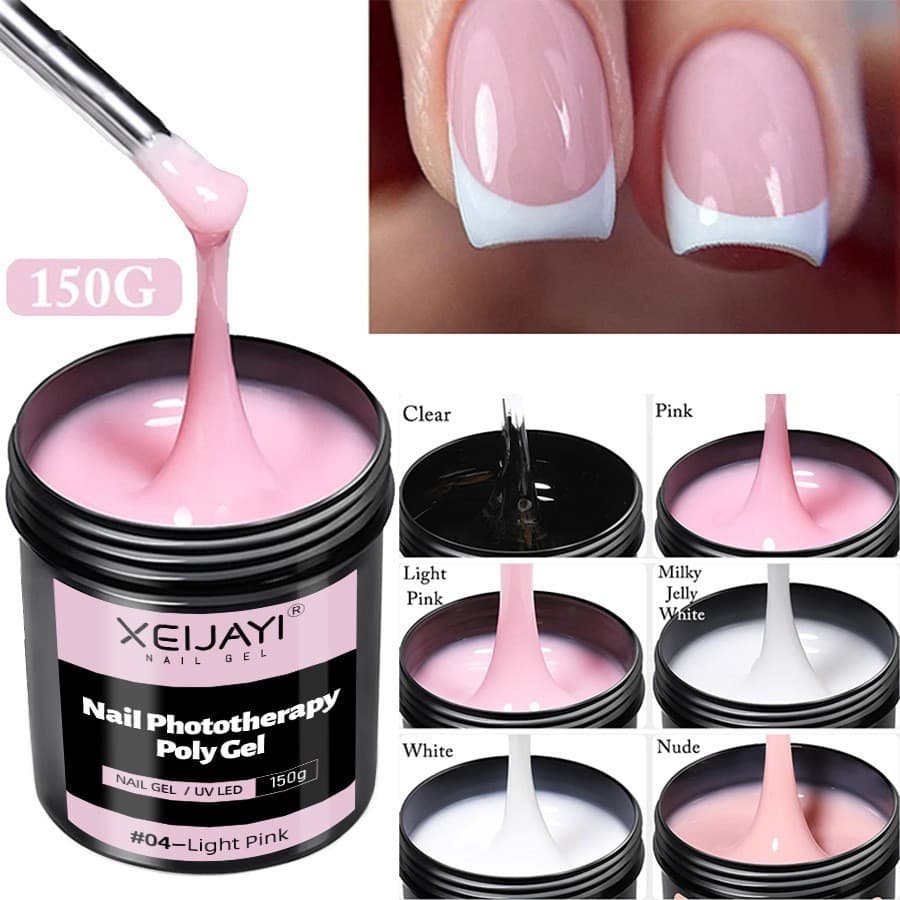 High Capacity 150g Builder Gel for Nail Extension, Painless Extension Gel, UV Solid No-Wipe Paperless Form Fast Crystal Extension Gel