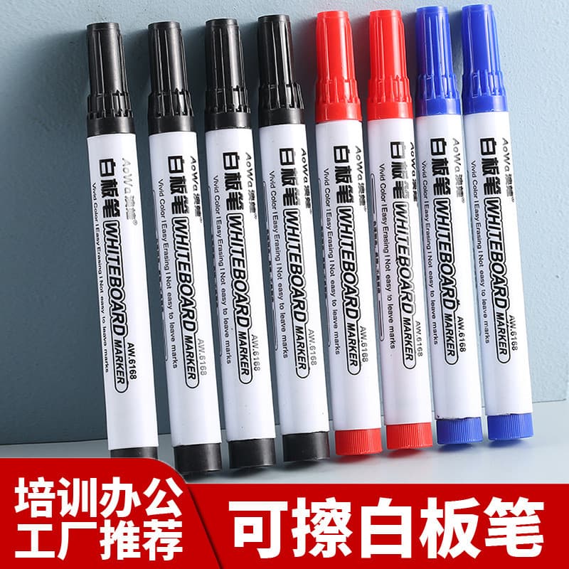 Whiteboard Pen, Erasable and Refillable, Large Pen for Office Teacher, Thick Tip Blackboard Marker Pen, Black