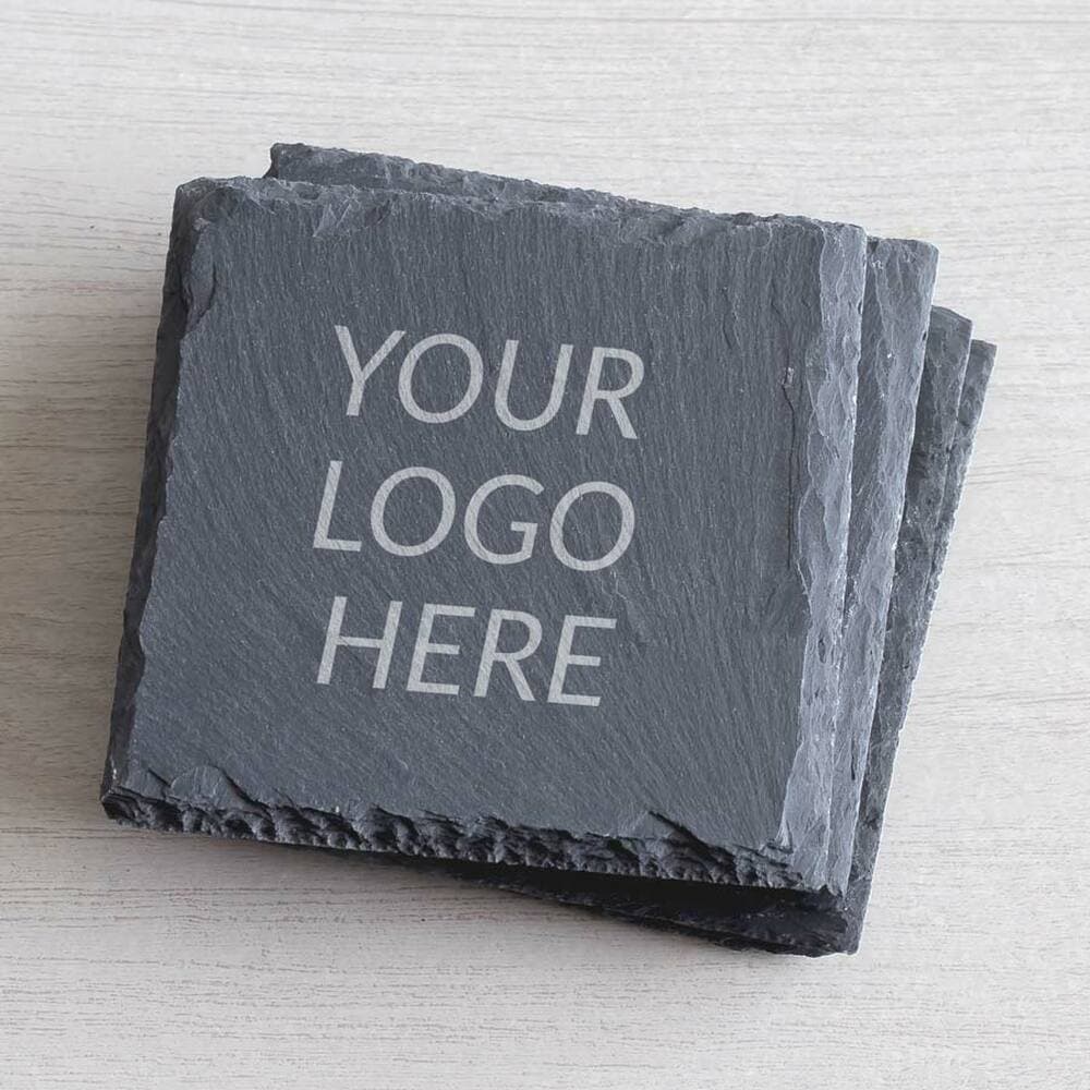 Square engraved LOGO stone placemats creative table heat insulation plate pads household slate coasters pot pads stone pads