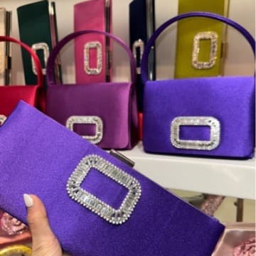 High quality, stylish and elegant, simple rhinestone evening bag, European and American velvet banquet clutch
