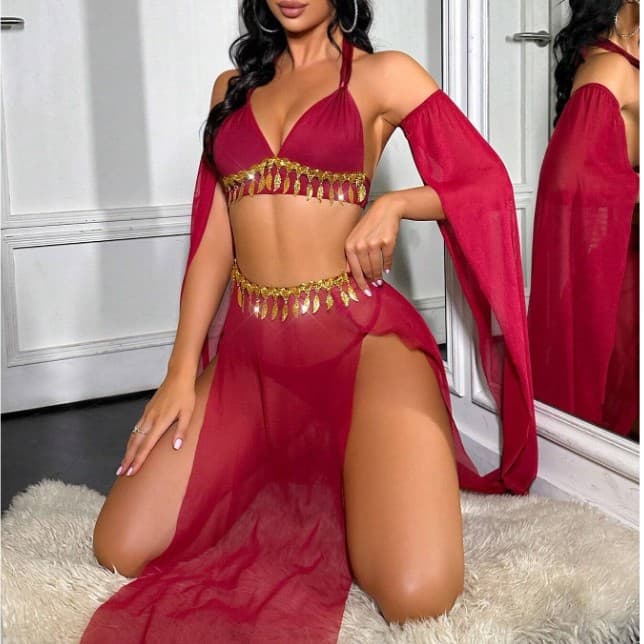 European and American Sexy Lingerie Princess Full Set Hanfu Pure Desire Style Backless Dress Set Drop Shipping
