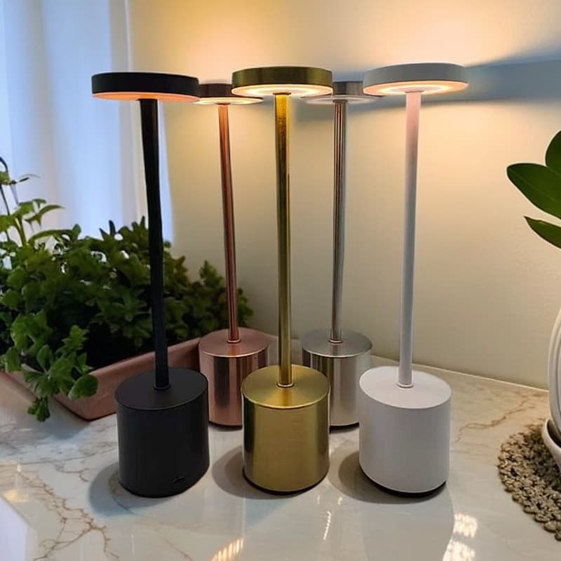 New Nordic Style Iron High-Stool Wireless Desk Lamp Bar Dining Table Desktop Touch Charging LED Metal Night Light