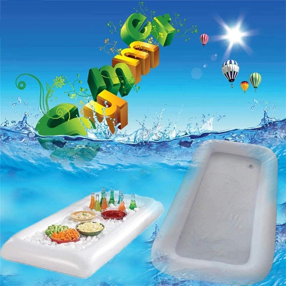 Source Factory PVC Inflatable Cooler Tray for Beverage and Food Chilling, Indoor and Outdoor BBQ Picnic Pool Party Supplies