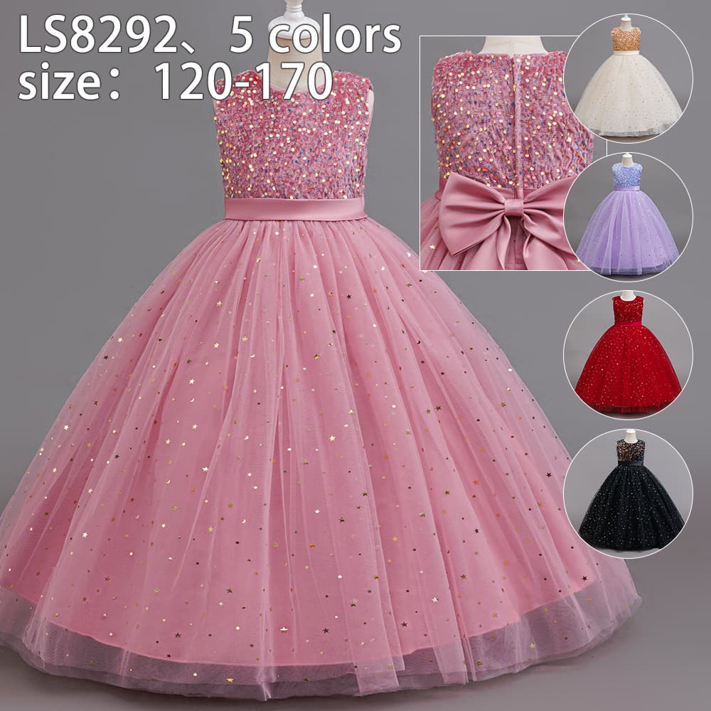 Cross-Border Girls' Dress Children's Ball Princess Dress Baby Birthday Party Piano Performance Dress Tutu Tulle Dress