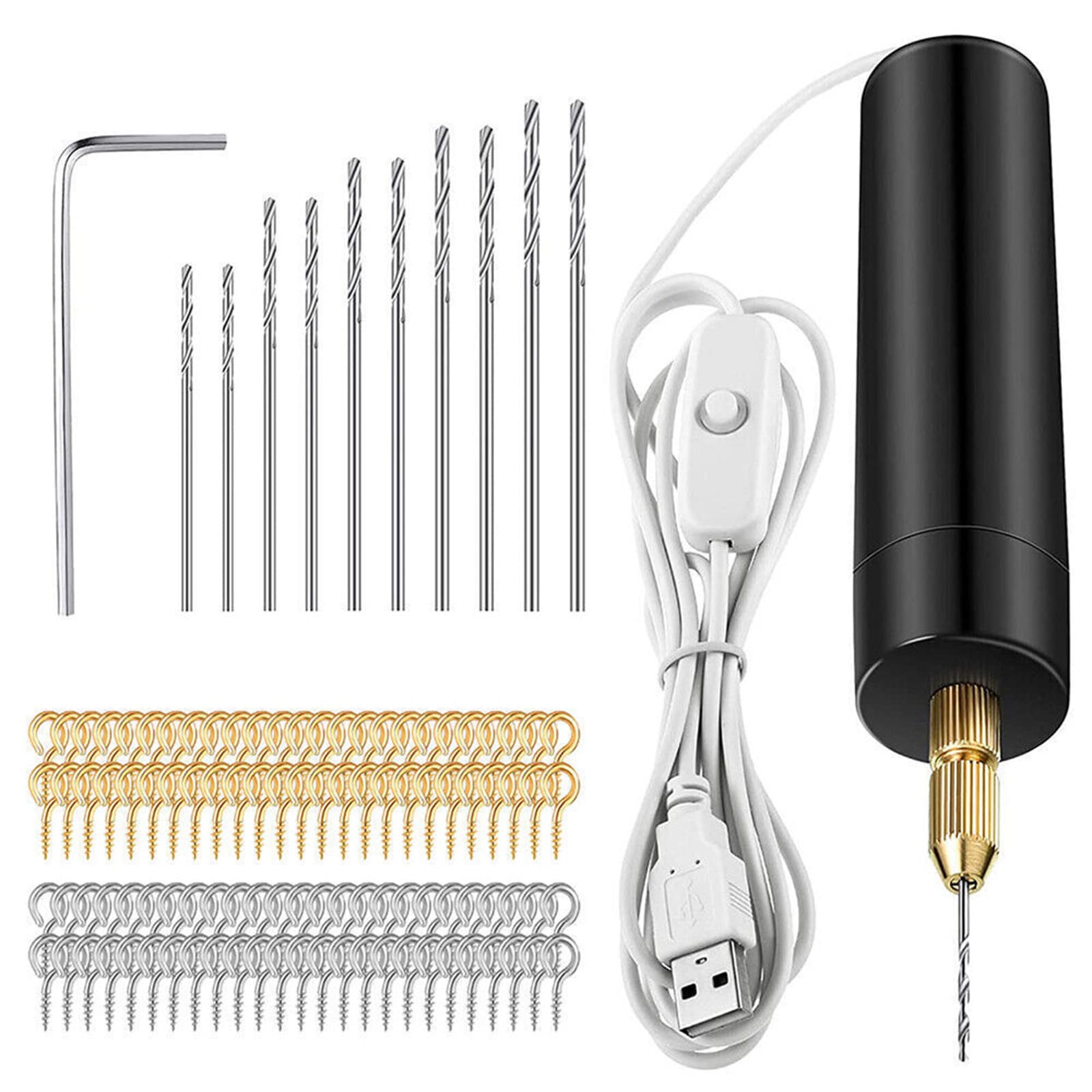 Neutral Packaging DIY Mini Drill USB Electric Drilling Machine for Acrylic Wood Drilling with Chuck