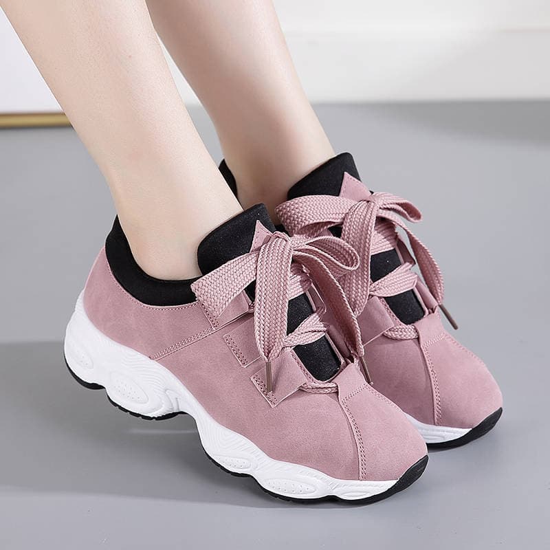 Cross-border 2025 Spring New Women's Casual Shoes Korean Style Student Thick-soled Sneaker Running Shoes Fashionable All-match Trendy Shoes