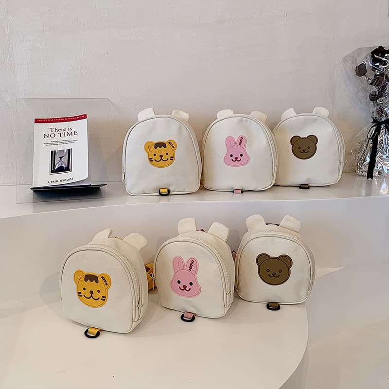 Children's Fashion Dual-shoulder Bag Durable Leather Material Available In Various Colors Including Pink Green Blue Red