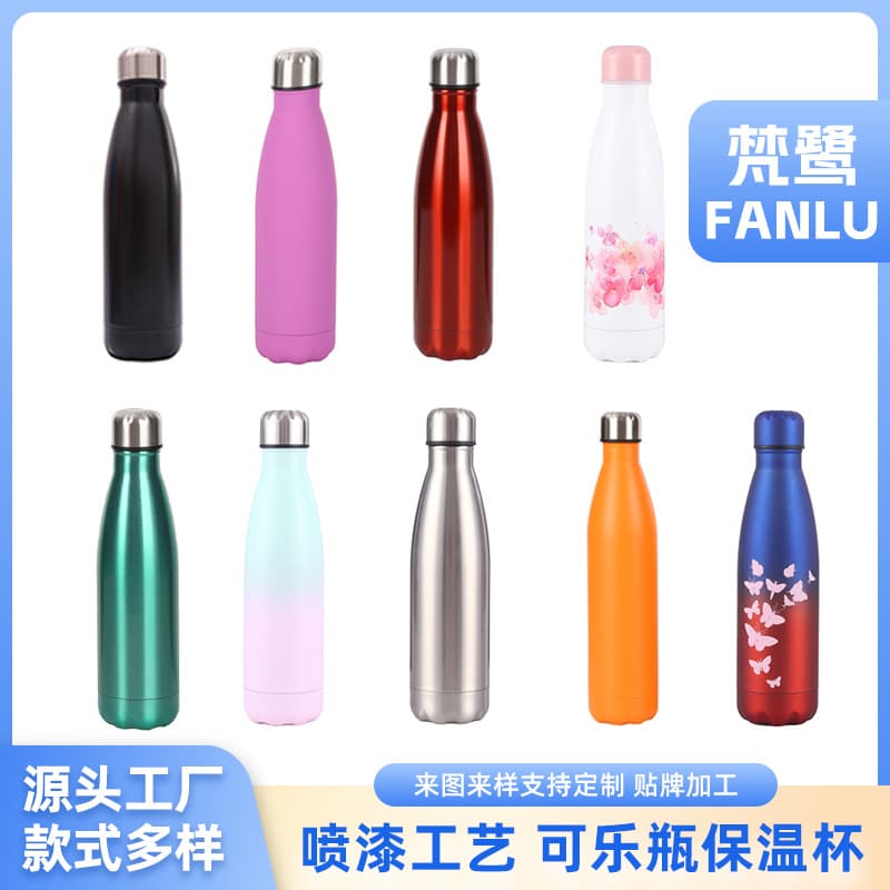 Cross-border Painted American-style Cola Bottle 304 Stainless Steel Insulated Cup Creative Sports Water Bottle