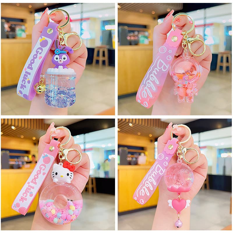 Acrylic Quicksand Bottle Keychain Gift Wholesale Backpack Charm Cute Quicksand Pendant Keychain