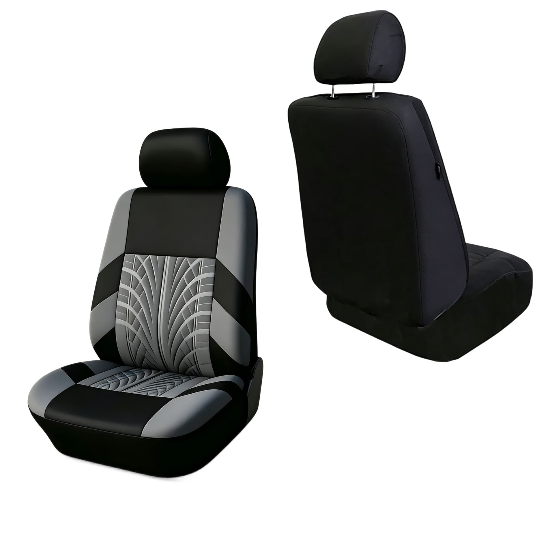 Cross-Border Hot Selling Stretch Fabric Tire Pattern Press Machine 2-Piece Set Single Seat Four-Season Universal Car Seat Cover Temu