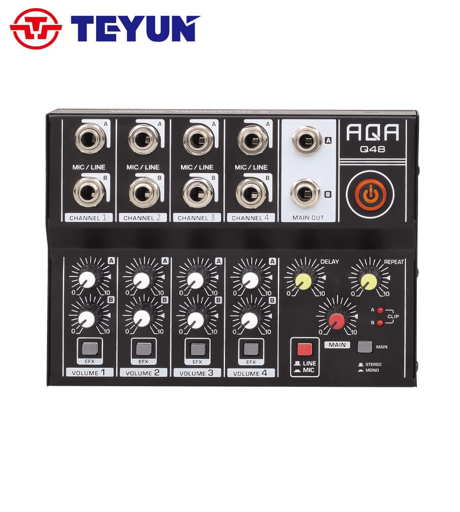 Custom Professional 8-Channel Mixer Microphone Reverb Audio DJ Effects Audio Mixer