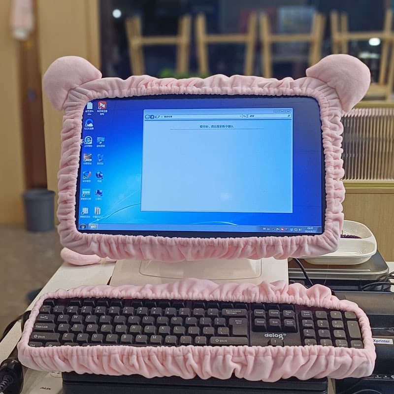 Cute Cartoon Girl Style Monitor Dust Cover Protective Cover TV Cover Multi-Functional Protective Cover