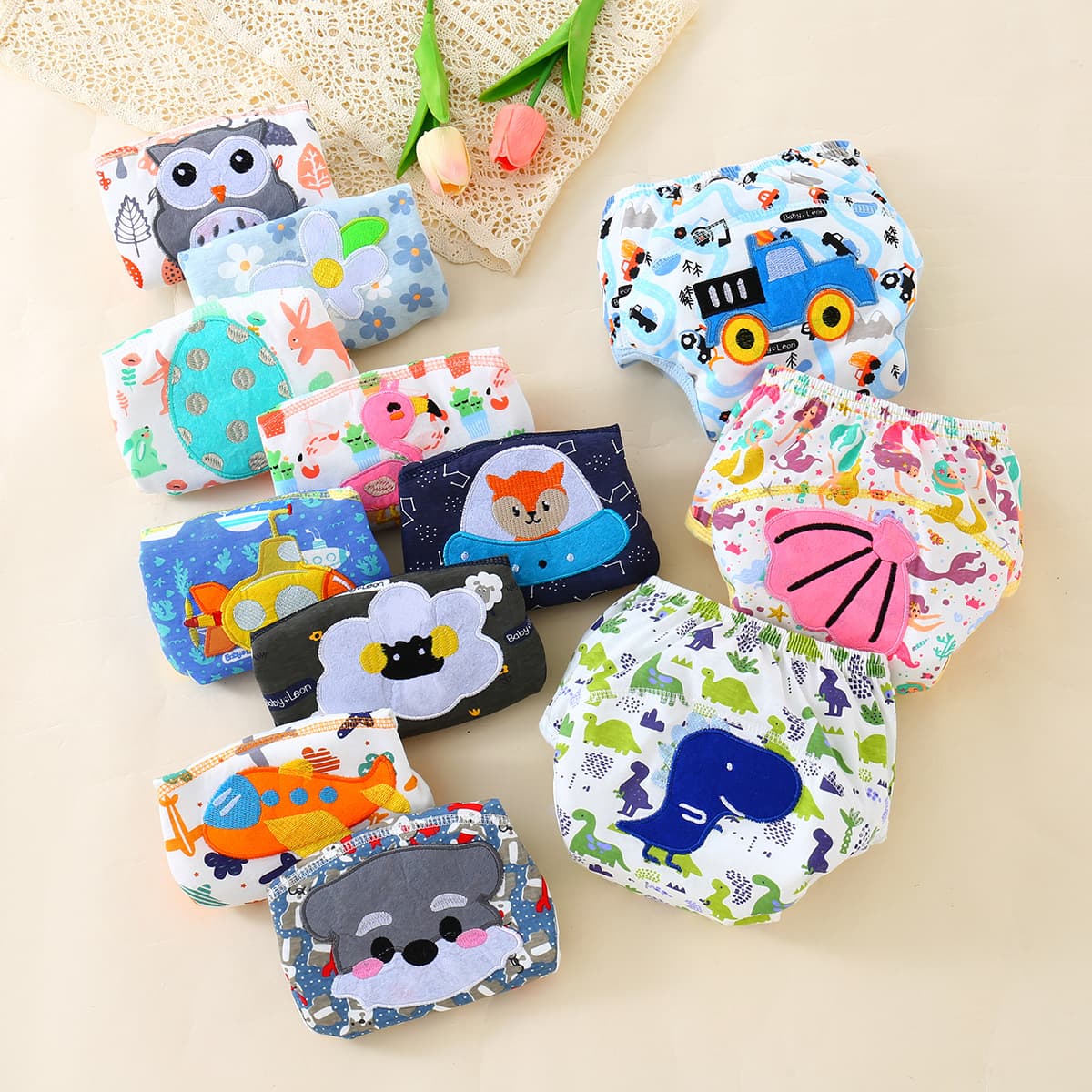 Baby Learning Pants Newborn Waterproof Cloth Diapers Boys and Girls Training Pants Infant Diaper Pants Urine Barrier Pants Bread Pants