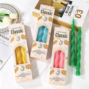 2-Pack Corrugated Candles, High-End European Style Threaded Colorful Spiral Candles for Christmas and Festive Decor