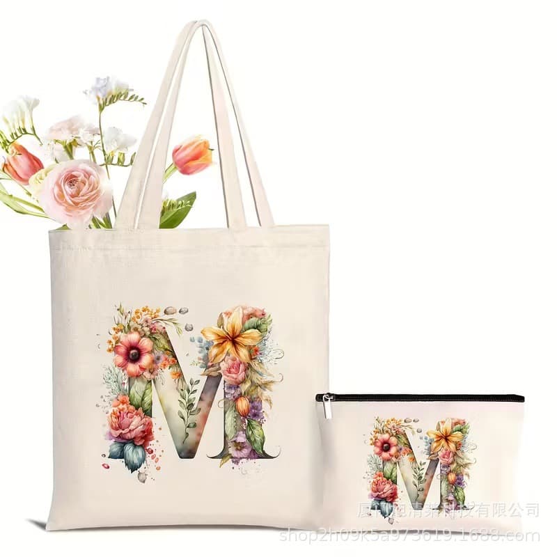 Women's bag set, fashionable letter printed shoulder bag, handbag set, large capacity, combination of large and small bags, dropshipping