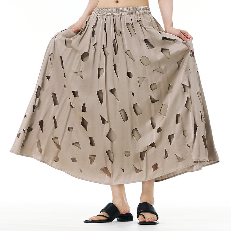 2026 Summer Plus Size Women's Loose Fit Slimming Ripped Skirt Original Design Personality Street Style 31833