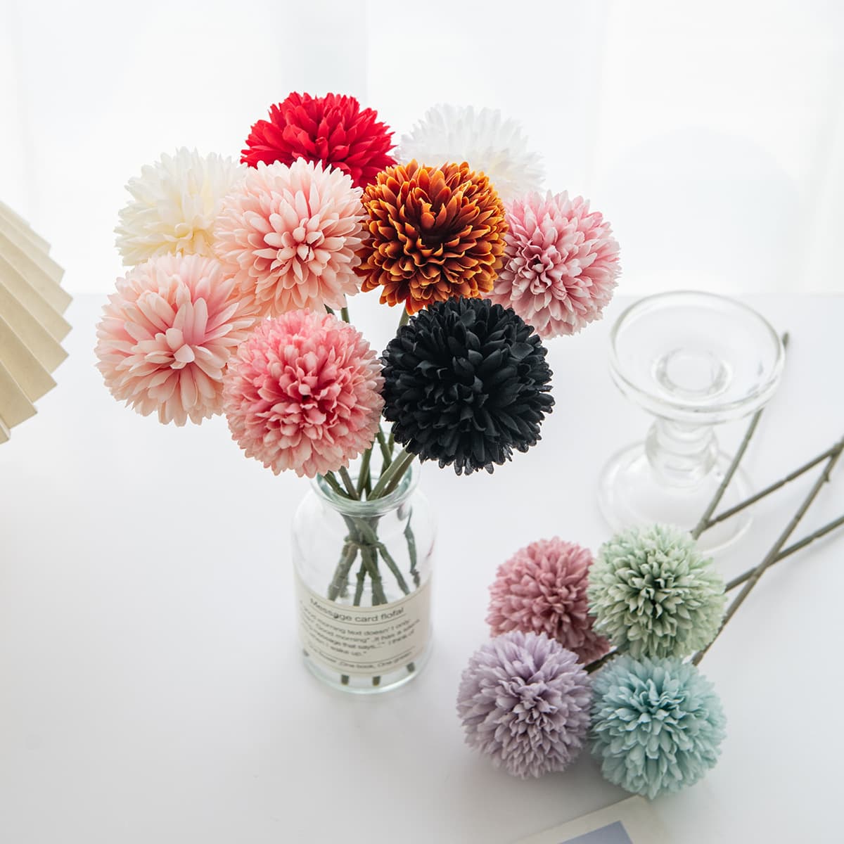 Nordic Style Artificial Chrysanthemum Decorative Accessories Wedding Decoration Scenic Construction Dandelion Simulation Fake Flowers
