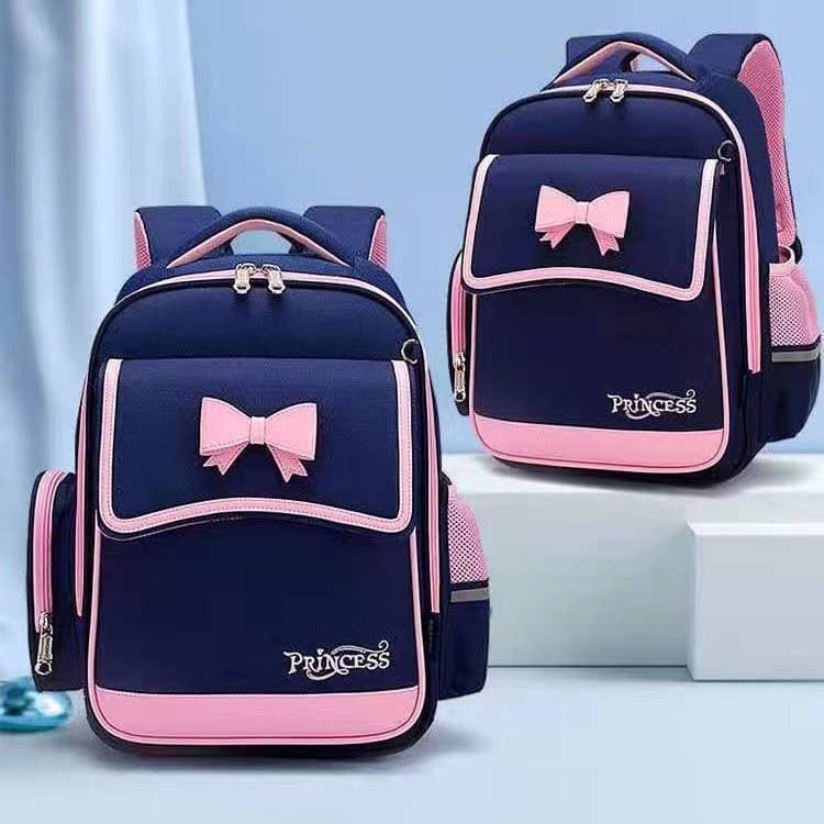 Bow schoolbag primary school girl's load-reducing spine protection grade 1-3-6 children's cute lightweight backpack for women