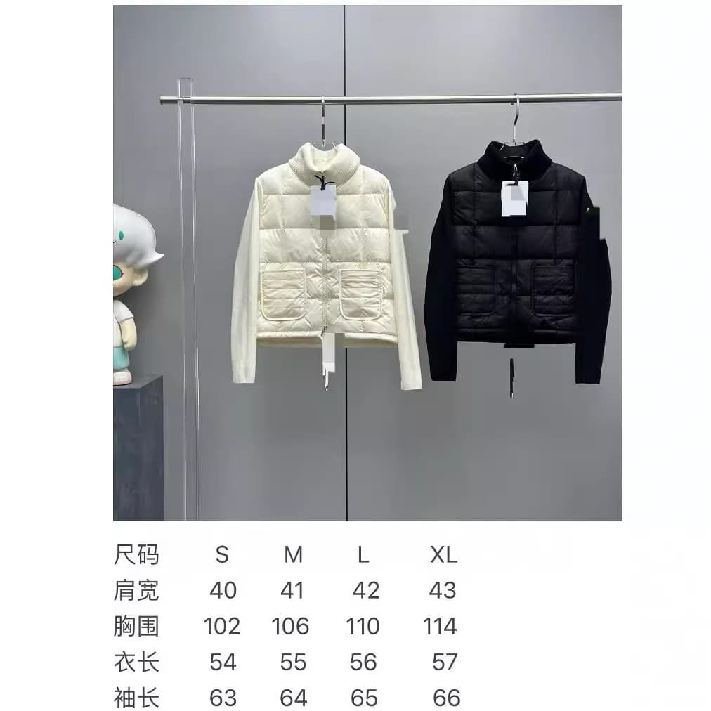 Women's Knit Zip-Up Stand Collar Down Jacket 90% White Duck Down Grid Quilted Drawstring Wool Knit Jacket 2024 Autumn Winter New
