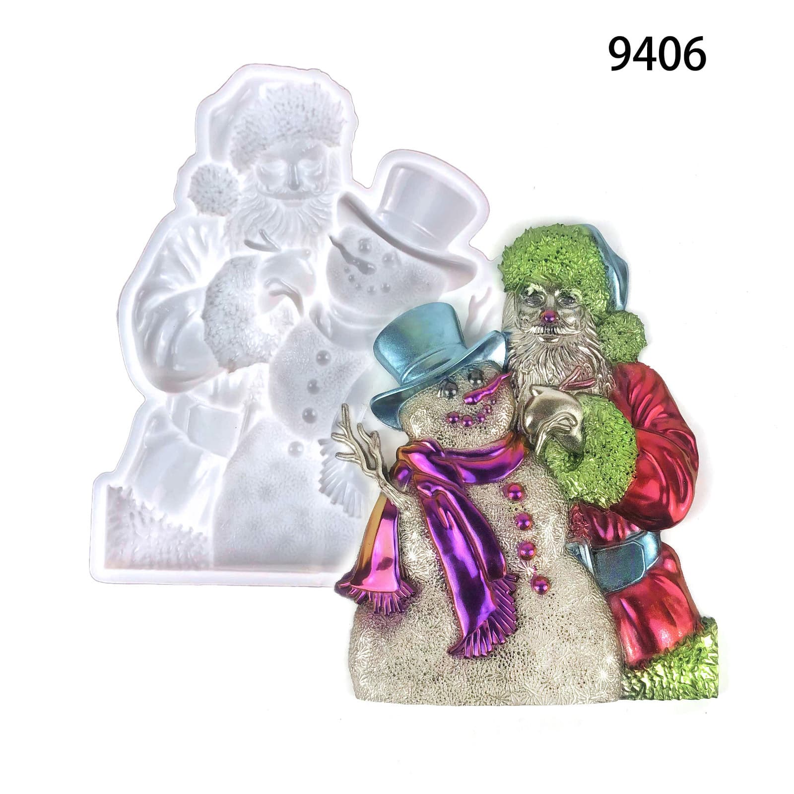 Santa Claus Silicone Mold Living Room Wall Sticker Creative Home Decoration Semi-Stereoscopic Christmas Snowman Glue Mold