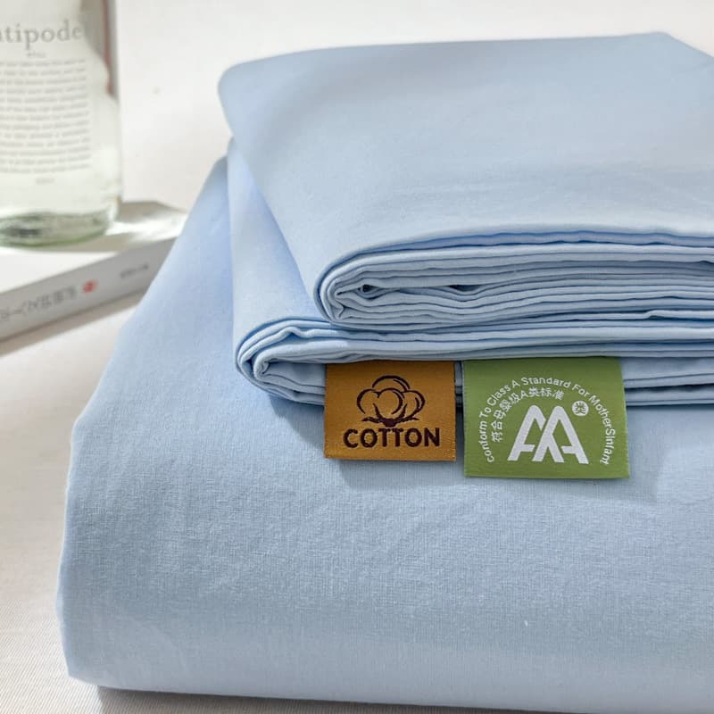 Class A Pure Cotton Washed Cotton Bed Sheet Simple Solid Color All-Cotton Fitted Sheet Single Double Xinjiang Cotton Single Bed Sheet Bedding