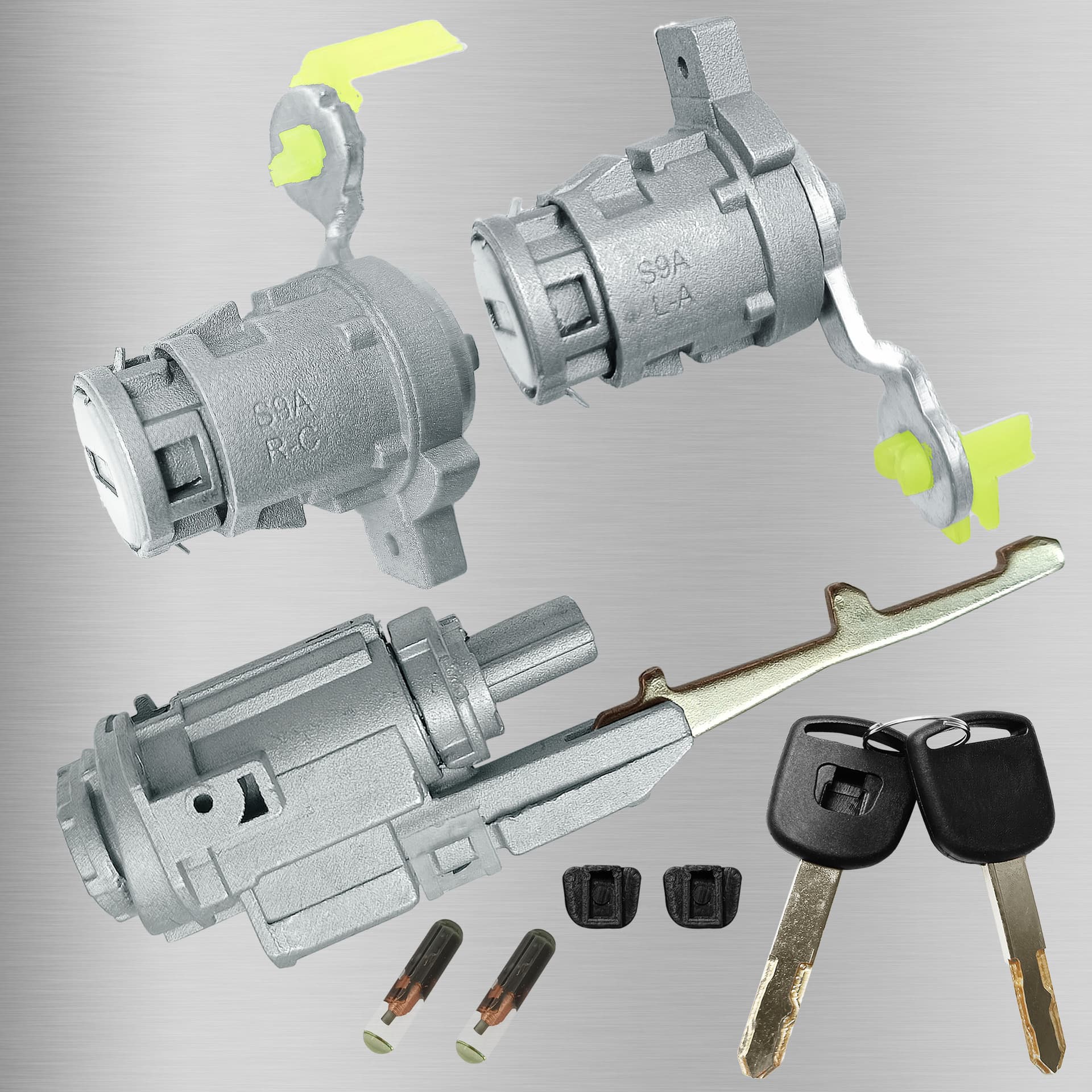 Compatible with Honda CRV Full Car Lock Cylinder with Chip 2 Door Locks Ignition Lock Auto Parts