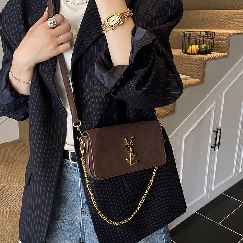 New Retro Small Square Bag for Women, New Shoulder Bag, Trendy New Bag, Brown, Pink, Red