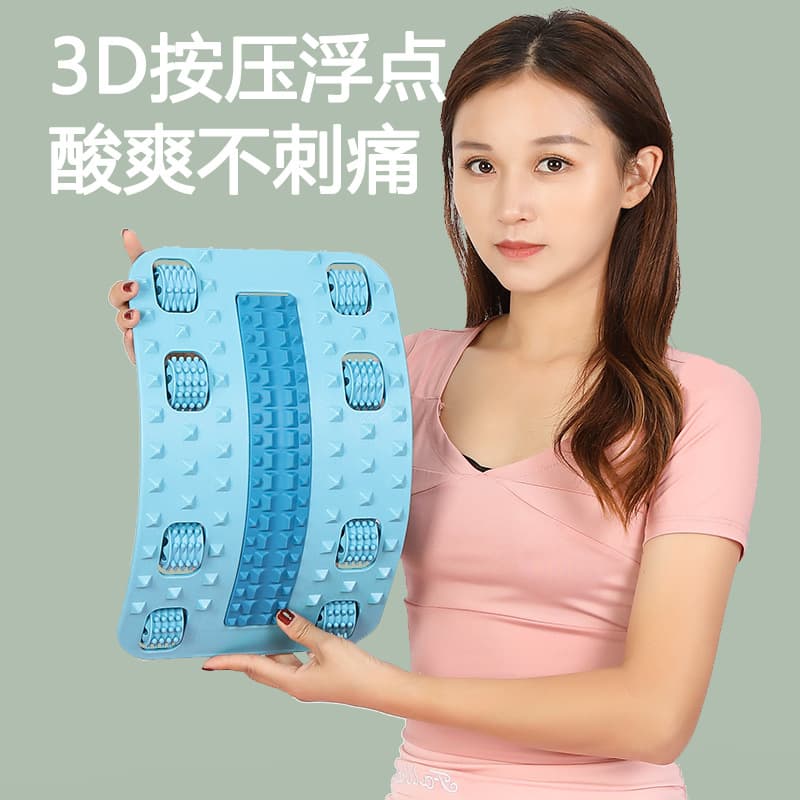 New Roller Foot Massage Lumbar Soother Stepless Adjustment Correction Traction Waist Back Cushion Factory Wholesale