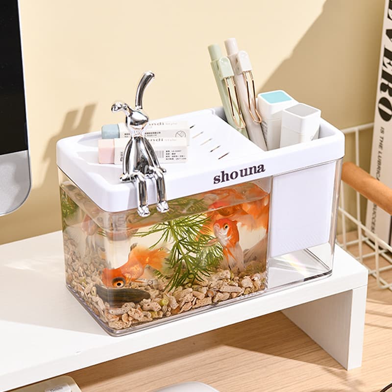 New Transparent Ultra-White Fish Tank Small Betta Goldfish Tank Home Desktop Eco Turtle Tank