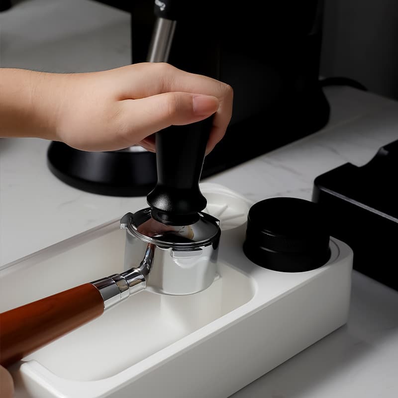 Coffee Machine Portafilter Accessory Storage Beech Wood Tamping Base Distributor Stand Auxiliary Tamping Universal Coffee Tamper Stand