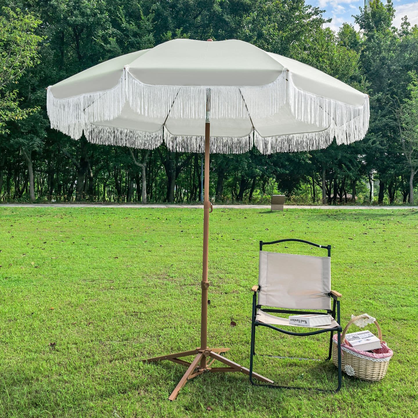 Beach Resort Patio Umbrella Tassel Umbrella Sun Umbrella Pool Sunshade Terrace Umbrella Cross-border Trade Umbrella
