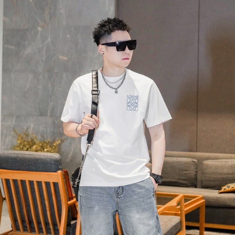 2026 Summer New Korean Style Trendy Crew Neck T-Shirt Men's Fashion Casual Youth Short Sleeve Top