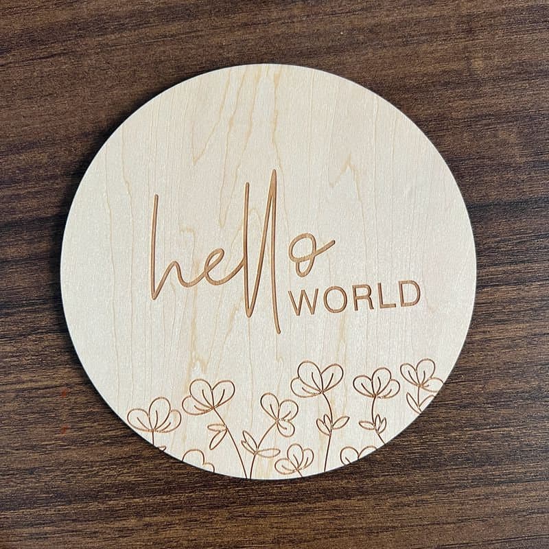 Cross-border e-commerce wholesale wooden birth announcement bath gift wooden baby photo milestone props