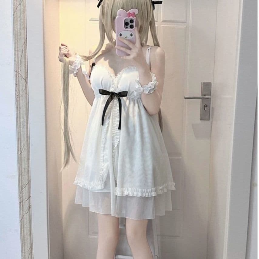 Cute Anime Yosuga No Sora Kyoumei Cosplay Costume Pajamas for Women, Summer Yosuga Suspender Nightdress, Sexy