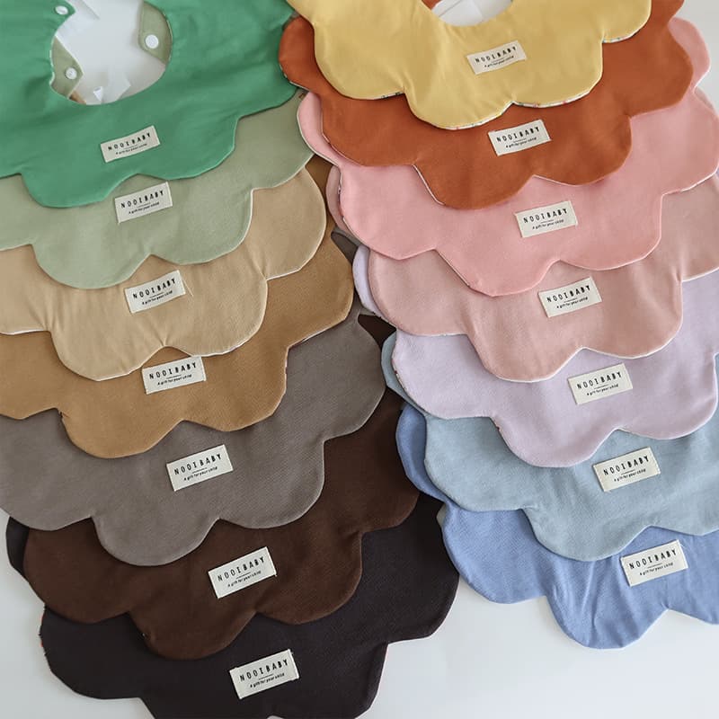 k**y Korean-style Baby Bib Drool Bib A-Class Cotton Double-Sided Drool Bib for Babies 0-2 Years